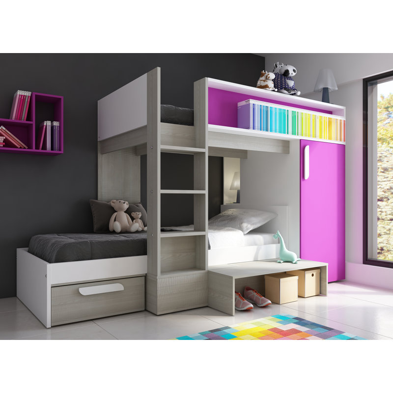 Vinehall Single LShaped Bunk Bed With Storage Kids Beds UK